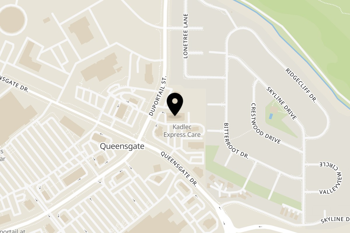 Map showing the location of Sake Express Sushi & Teriyaki on 2576 Queensgate Dr in Richland